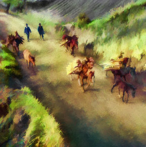 Peasants and Horses Carrying Firewood 